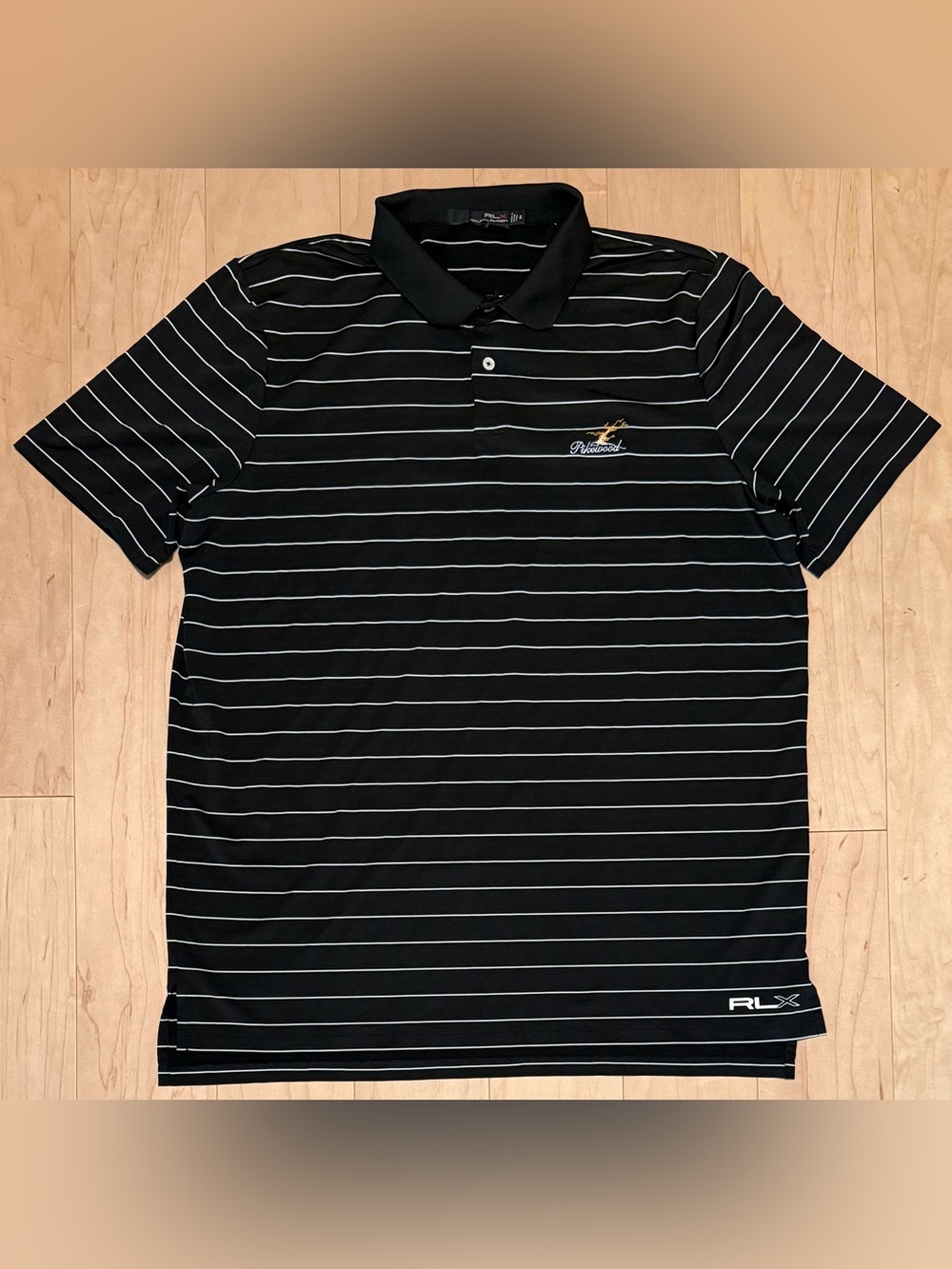 Ralph Lauren RLX Pikewood Performance Golf Polo Lightweight Black Striped XL